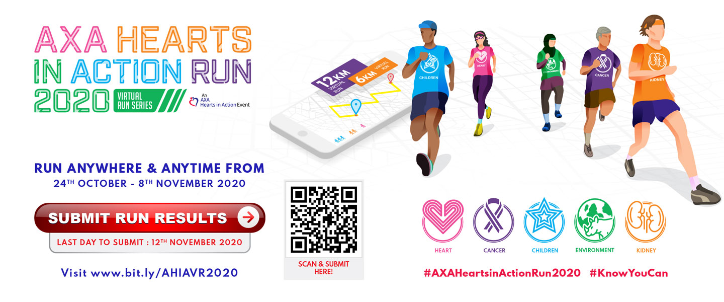 AXA Hearts in Action Run 2020 – Virtual Run Series 