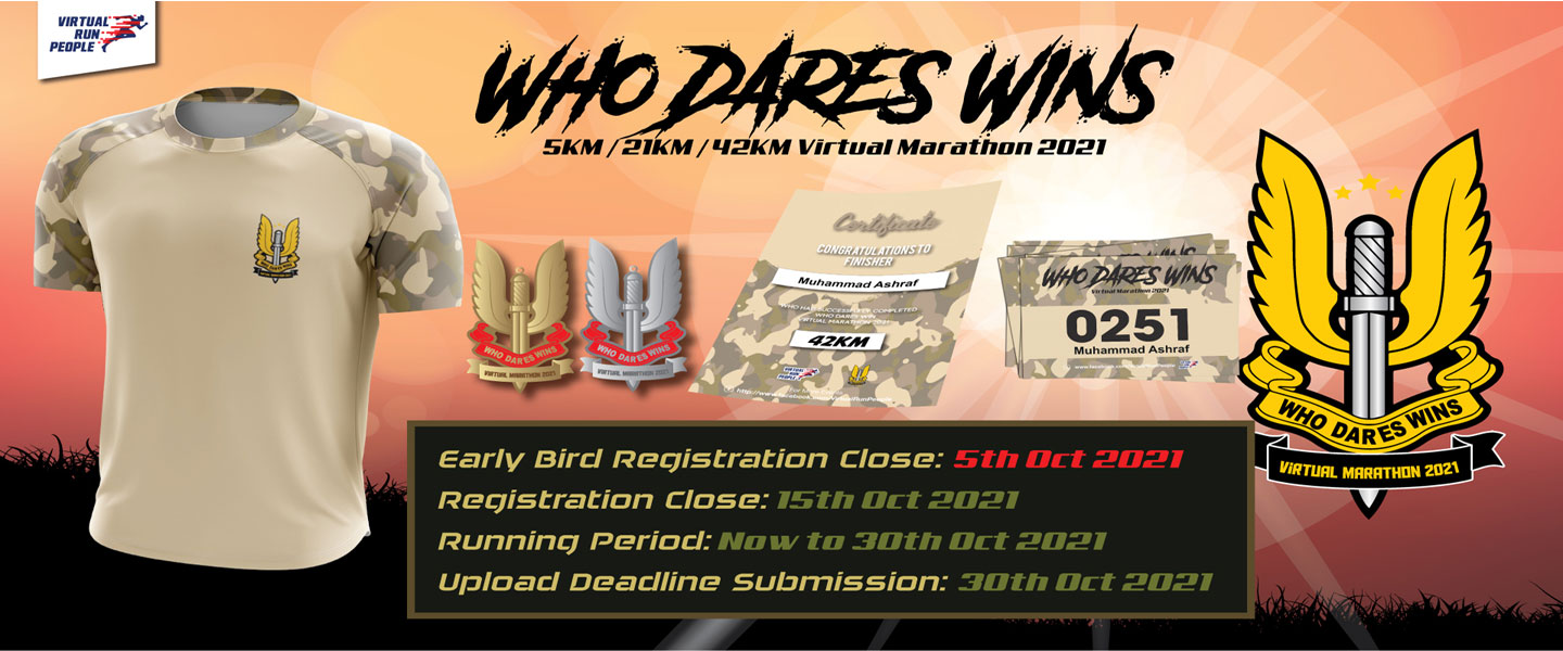 Who Dares Wins Virtual Marathon 2021